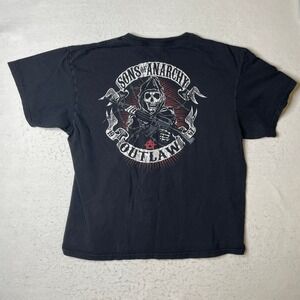 Sons of Anarchy‎ Mens T Shirt Black Graphic Print Outlaw Skull Reaper 2XL